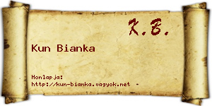Kun Bianka névjegykártya